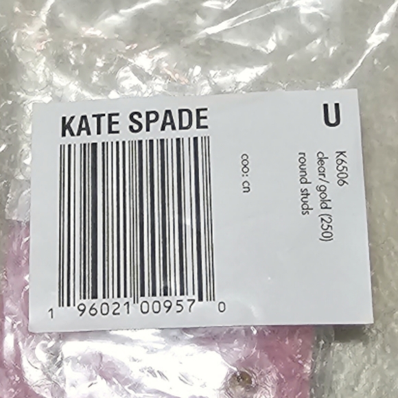 Kate Spade Elegant Edge Clear/Gold Round Studs - Picture 5 of 5